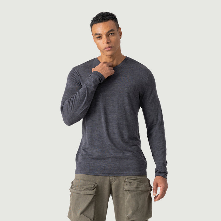 Men's  Merino 170g V-Neck Long Sleeve Crew