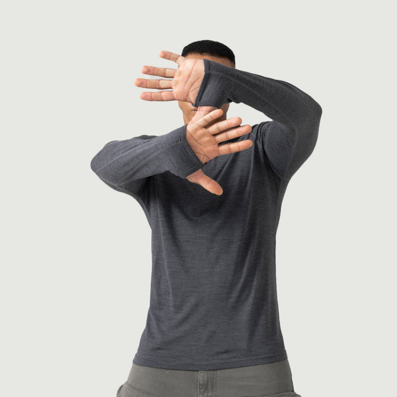 Men's Merino 200g Long Sleeve Half Zip Hoodie