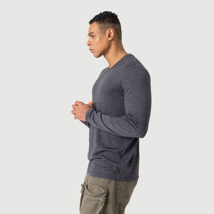 Men's  Merino 170g V-Neck Long Sleeve Crew